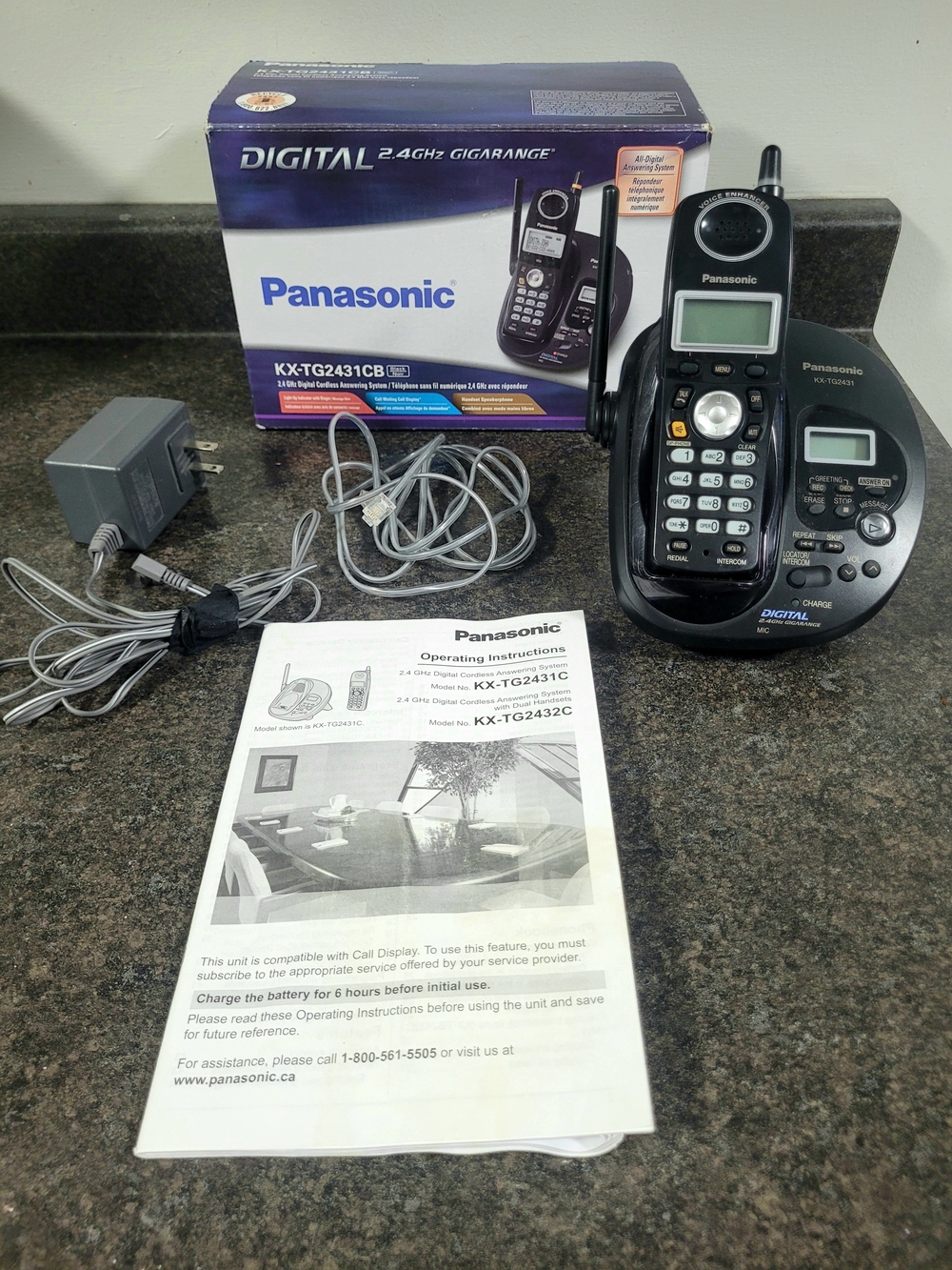 Panasonic Black Digital Cordless Phone System (KX-TG2431C)